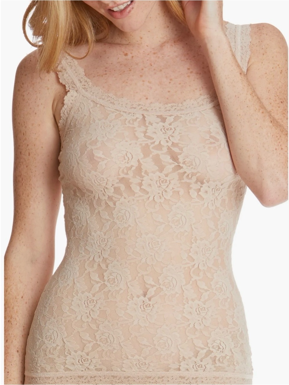 NWT Hanky Panky Lace Camisole in “Chai” (tan/sheer)